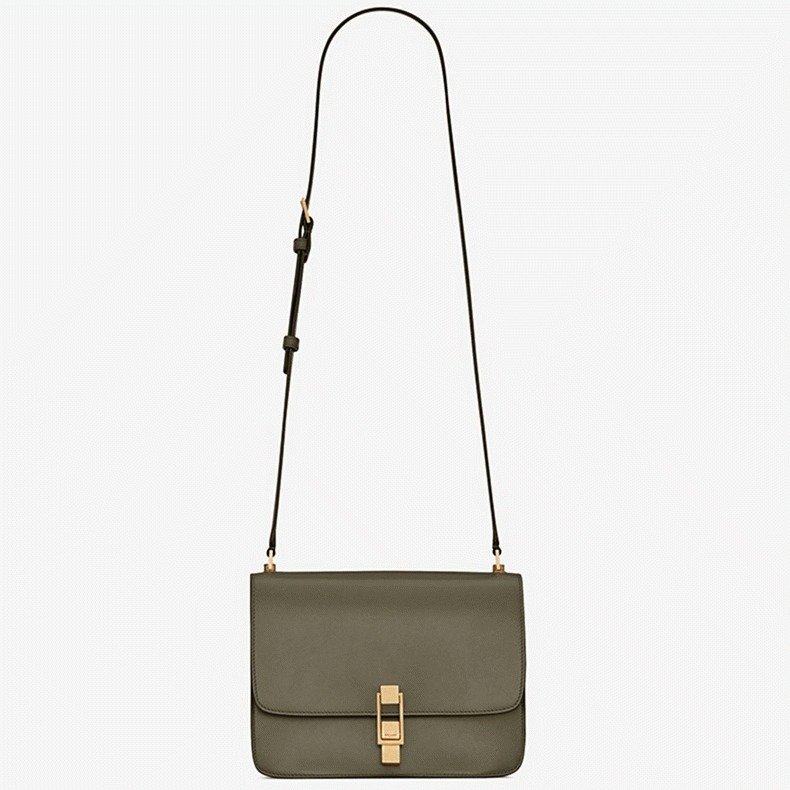 4F16709F-2FA8-6610-F6FD-A3500541957A.jpg Fake Saint Laurent Le Carre Satchel Bag Olive - Image 1