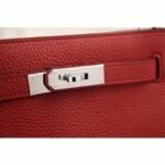 Red Leather Fake Hermes So Kelly 22cm Bold Color Purse - Image 4
