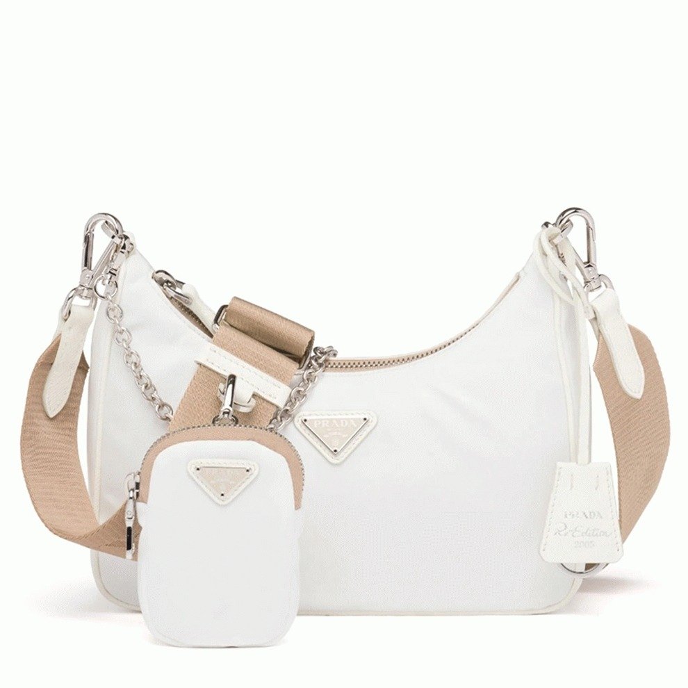 4F35DD62-5D1B-5DDB-7F96-A10EBACDBC04.jpg Prada Re-Edition Shoulder Bag Knockoff in White - Image 1