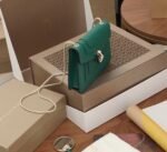 Fake Bvlgari Serpenti Forever Small Crossbody Bag Green Leather - Image 5