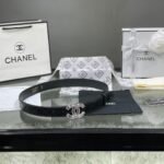 Chanel Red Patent Leather CC Logo Belt