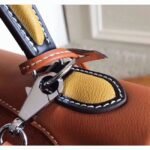 Brown Suede Fake Hermes Kelly 32cm Bag with Zigzag Handle - Image 2