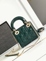 Dior Lady Dior Mini Chain Bag Fake with Chain in Green - Image 2