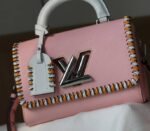 Louis Vuitton Epi Leather Twist MM Bag In Rose Bellerin Pink With Braided Edges Flap - Image 2
