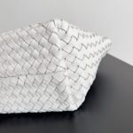 Top Quality Replica Bottega Veneta Cabat Mini Bag In White Intrecciato Lambskin - Image 7
