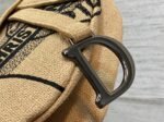 Dior Saddle Bag Knockoff in Beige Jute Canvas with Dior Union Motif - Image 4