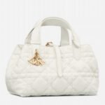 Dior Toujours Small Bag Knockoff in White Macrocannage Calfskin
