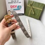 WIDE LEATHER BELT WITH DOUBLE G BUCKLE - Image 8