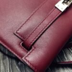 Bordeaux Swift Leather Knockoff Hermes Kelly Danse Elegant Bag - Image 6