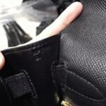 Black Epsom Fake Hermes Kelly Sellier 28cm Stylish Handbag - Image 6