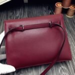Bordeaux Swift Leather Knockoff Hermes Kelly Danse Elegant Bag - Image 7