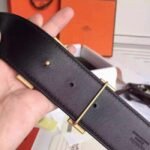 Top-quality fake Hermes Kits belt featuring Constance buckle in brown epsom - Image 7