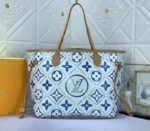 Louis Vuitton LV By The Pool Monogram Tiles Canvas Neverfull MM Tote In Lagoon Blue