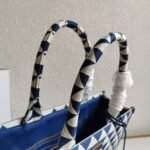 Prada Symbole Large Bag Fake in White/Blue Jacquard Fabric - Image 6