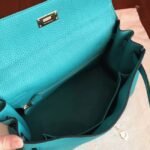 Blue Paon Clemence Fake Hermes Kelly Retourne 32cm Handbag - Image 3