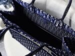 Dior Large Book Tote Bag Replica in Blue Oblique Embroidered Velvet - Image 7