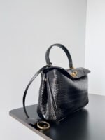 Knockoff Balenciaga Rodeo Mini Bag Black Crocodile Embossed Calfskin - Image 5