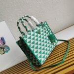 Prada Symbole Small Bag Replica in Green/White Jacquard Fabric - Image 9