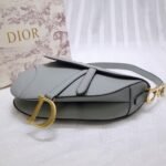 Dior Saddle Bag Fake in Gray Grained Calfskin - Image 7