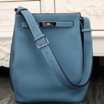 Jean Blue Leather Fake Hermes So Kelly 22cm Casual Handbag
