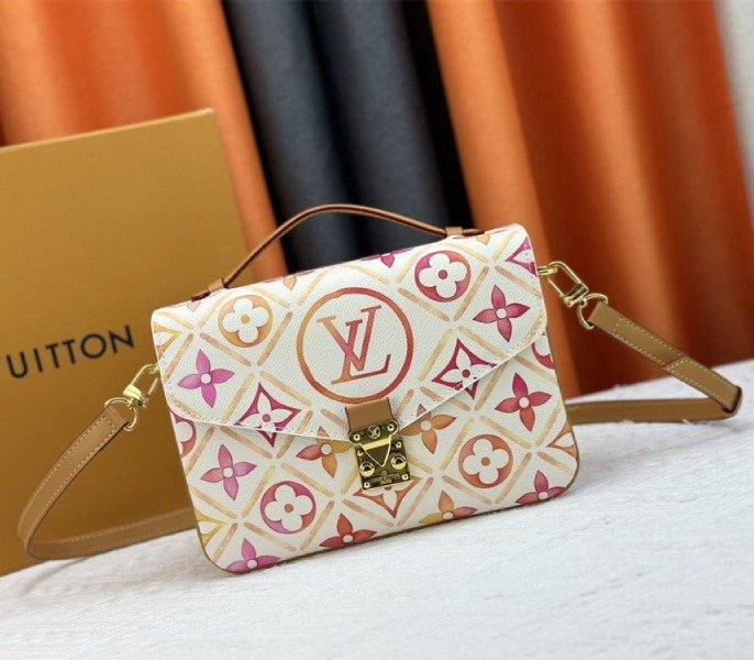 51B1118A-B48B-4CE4-9F96-41A92B1C9ED3.jpg Louis Vuitton LV By The Pool Monogram Tiles Canvas Metis Handbag In Coral - Image 1