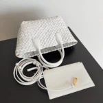 Top Quality Replica Bottega Veneta Cabat Mini Bag In White Intrecciato Lambskin - Image 10