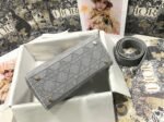 Dior Lady D-Lite Medium Bag Faux in Grey Cannage Embroidered Canvas - Image 9
