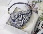 Dior Saddle Bag Replica in Blue Toile de Jouy Embroidery - Image 2