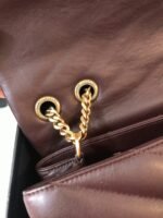 Fake Designer Saint Laurent LouLou Medium Chain Bag Burgundy - Image 3