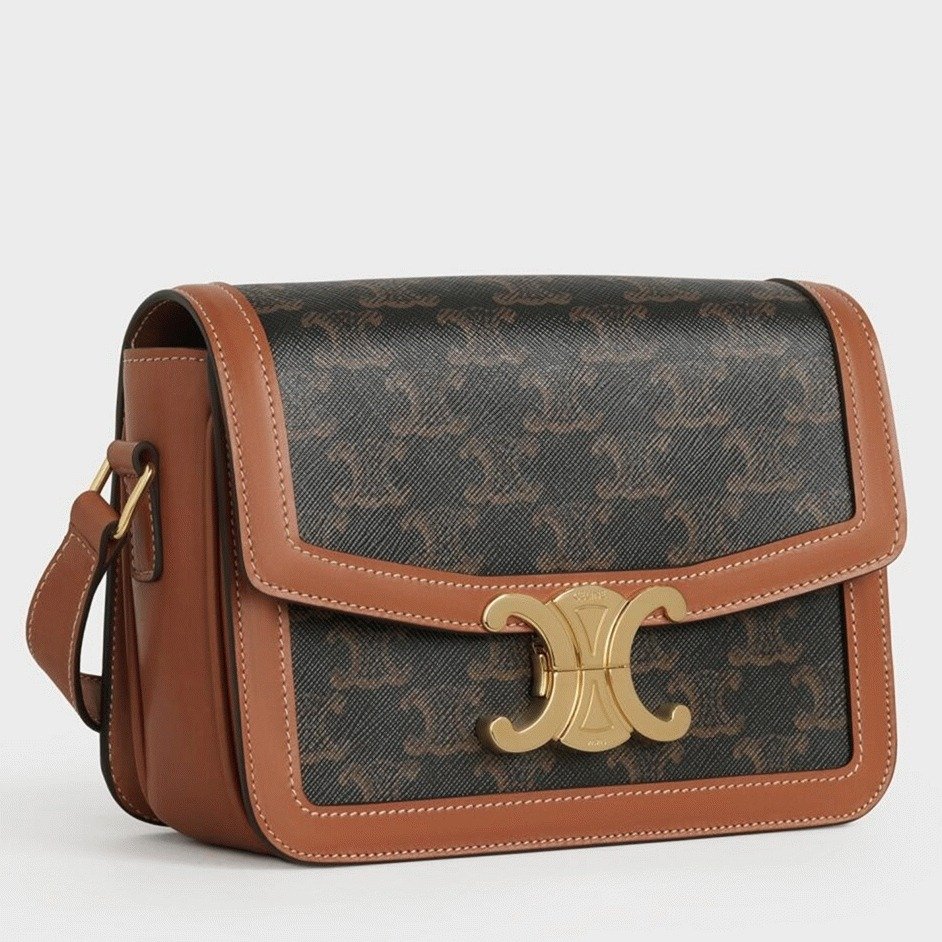 5233578A-512C-AA99-BA68-7B43CFDB2D0C.jpg Top Quality Replica Celine Triomphe Teen Bag In Black Triomphe Canvas - Image 1