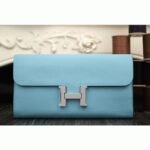 Light blue fake Hermes Constance wallet