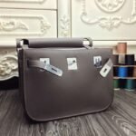 Large grey knockoff Hermes Jypsiere 31cm handbag - Image 5
