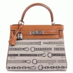 De Camp Dechainee Toile Replica Designer Hermes Kelly 28cm Limited Edition