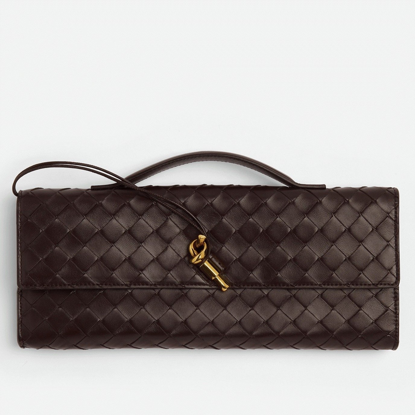 52E1A093-7920-9160-DEB1-6A8ADDFC7A9A.jpg Replica Bottega Veneta Andiamo Clutch with Handle Fondant Intrecciato Lambskin - Image 1