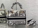 Dior Lady D-Lite Medium Bag Knockoff in White Toile de Jouy Voyage Embroidery - Image 9