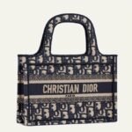 Dior Mini Book Tote Bag Fake in Blue Dior Oblique Embroidery