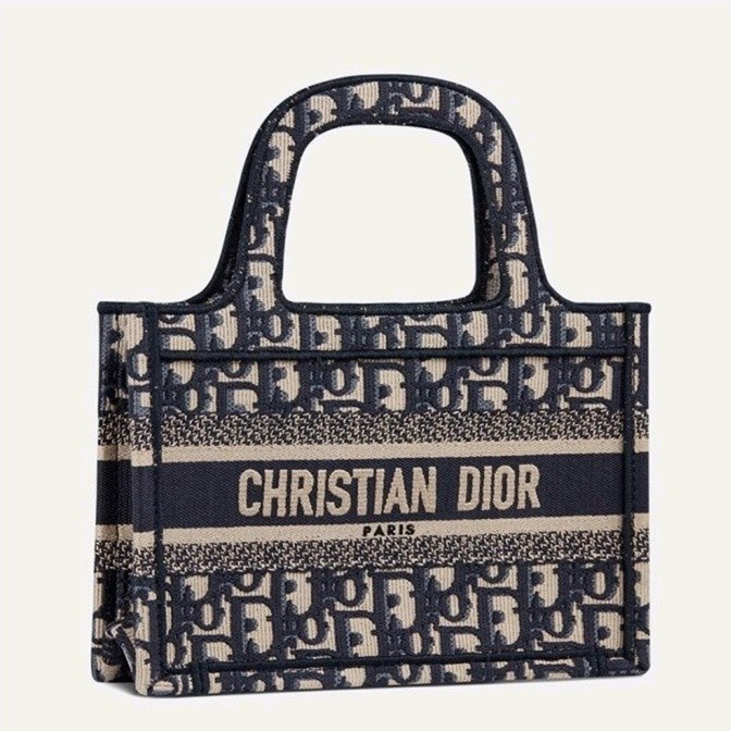 5329C3B4-C11F-2896-7AD4-C387639ADFBE.jpg Dior Mini Book Tote Bag Fake in Blue Dior Oblique Embroidery - Image 1