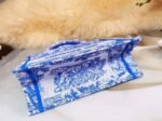 Dior Large Book Tote Bag Fake in Blue Transparent Toile de Jouy Canvas - Image 2