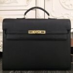 Black Calf Leather Replica Top Hermes Kelly Depeche 38cm Professional Briefcase