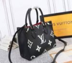 Louis Vuitton Bicolor Monogram Empreinte Leather Onthego PM Bag In Black And Beige - Image 2