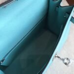 Blue Atoll Epsom Fake Hermes Kelly 25cm Sellier Elegant Handbag - Image 4