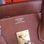 Gold Hermes Birkin 35cm Knockoff from Designer Collection - Image 7