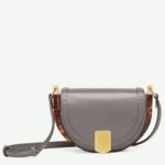 Top Quality Replica Fendi Moonlight Saddle Bag In Grey Calfskin
