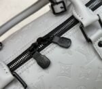 Louis Vuitton Monogram Shadow Leather Keepall Bandouliere 50 With Leather Strap In Anthracite Gray - Image 9