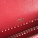 Red designer replica Hermes Mini Sac Roulis handbag - Image 6
