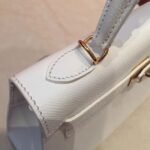White Epsom Fake Luxury Hermes Kelly 25cm Sellier Structured Bag - Image 8