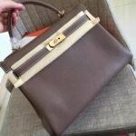 Etoupe Clemence Fake Hermes Kelly Retourne 28cm Classic Tote