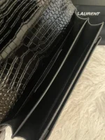 Fake Saint Laurent Sunset Medium Chain Bag Black Crocodile-embossed Leather - Image 3