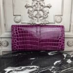 Fuchsia Crocodile Leather Knockoff Hermes Jige Elan 29 Bold Clutch - Image 2