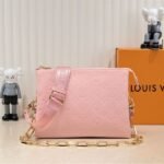 Louis Vuitton Coussin PM Bag In Light Pink With Jacquard Strap